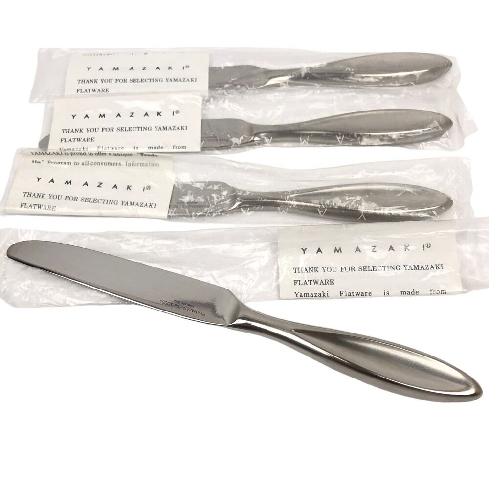 Unused Yamazaki De Sousa TOSCANI SOLARI Dinner Knife Set of 4 Stainless Flatware